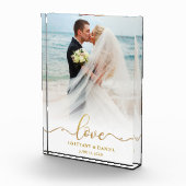 Liebe Elegant Gold Script Bride Groom Wedding Fotoblock (Rechts)