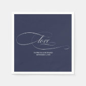 Liebe - Elegante Blue Wedding Serviette (Vorderseite)