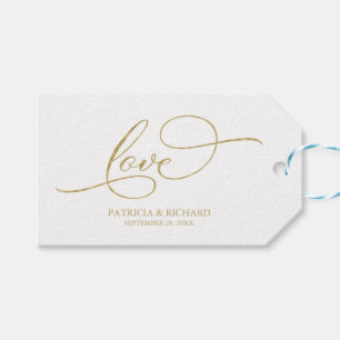Liebe - Elegante Goldfolien-Schrift Hochzeitsgesch Geschenkanhänger