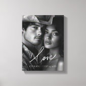 Liebe elegante Kalligrafie Hochzeit Foto Leinwand (Vorderseite)