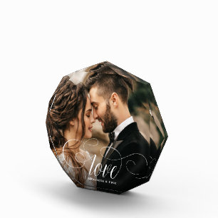 LIEBE Elegante Kalligraphie Einfache Hochzeit Fotoblock