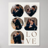 Liebe Elegante Personalisierte Foto Collage Beige Poster (Vorne)