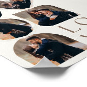 Liebe Elegante Personalisierte Foto Collage Beige Poster (Ecke)