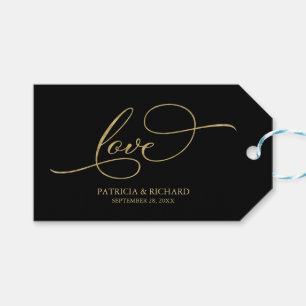 Liebe - Elegante schwarze Hochzeitsgeschenkanhänge Geschenkanhänger
