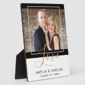 Liebe Elegante Script Bride Groom Wedding Keepake Fotoplatte (Seite)