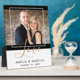 Liebe Elegante Script Bride Groom Wedding Keepake Fotoplatte