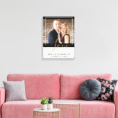 Liebe Elegante Script Bride Groom Wedding Keepake Leinwanddruck (Insitu (Wohnzimmer))