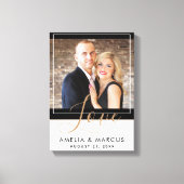 Liebe Elegante Script Bride Groom Wedding Keepake Leinwanddruck (Vorderseite)