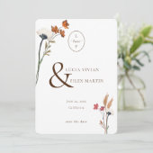 Liebe Eleganter Wildblumen Save the Date Einladung (Stehend Vorderseite)