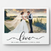 Liebe Elegantes Black Script Hochzeitsskript-Foto Fotoplatte (Vorderseite)