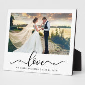 Liebe Elegantes Black Script Hochzeitsskript-Foto Fotoplatte (Seite)