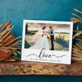 Liebe Elegantes Black Script Hochzeitsskript-Foto Fotoplatte (Seite)