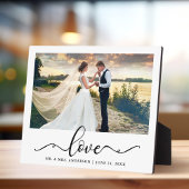 Liebe Elegantes Black Script Hochzeitsskript-Foto Fotoplatte