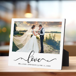 Liebe Elegantes Black Script Hochzeitsskript-Foto Fotoplatte