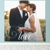 LIEBE Elegantes Calligraphy Couple Wedding Foto Leinwanddruck (Insitu (Holzboden))