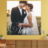 LIEBE Elegantes Calligraphy Couple Wedding Foto Leinwanddruck (Insitu (Wohnzimmer))