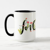 Liebe | Elegantes Monogramm zur Blumenzzierung Tasse (Links)
