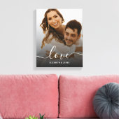 Liebe Elegantes Script-Verlobung-Foto Leinwanddruck (Insitu (Wohnzimmer))