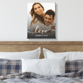 Liebe Elegantes Script-Verlobung-Foto Leinwanddruck (Insitu (Schlafzimmer))