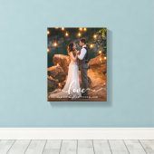 Liebe Elegantes Script Wedding Bride Groom Foto Leinwanddruck (Insitu (Holzboden))