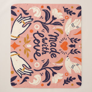 Liebe Elemente: Vintage-Pink-Komposition. Sherpadecke