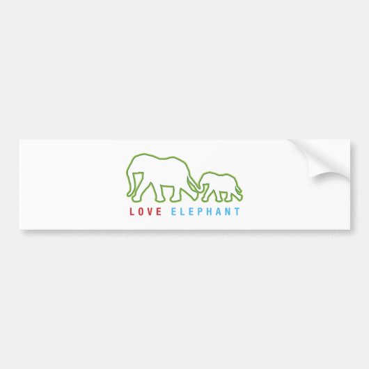 Liebe Elephant Autoaufkleber (Vorne)