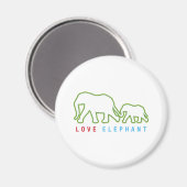 Liebe Elephant Magnet (Vorderseite/Rückseite)