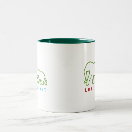 Liebe Elephant Zweifarbige Tasse (Mittel)