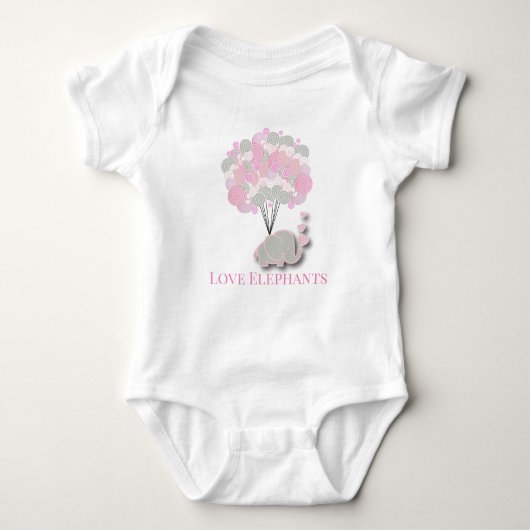 Liebe Elephants Baby Strampler (Vorderseite)