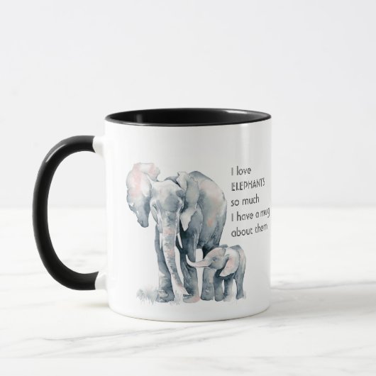 Liebe ELEPHANTS so viel ich so viel Spaß Zitat Tas Tasse (Links)