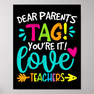 Liebe Eltern Tag Sie es Liebe Lehrer letzten Tag O Poster