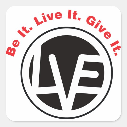 Liebe Emblem Schwarze Aufkleber (Vorderseite)