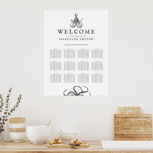 Liebe Embrace | 12 Tabelle Seating Chart Poster (Küche)