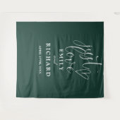 Liebe Emerald Green Wedding Foto Hintergrund Wandteppich (Vorderseite (Horizontal))