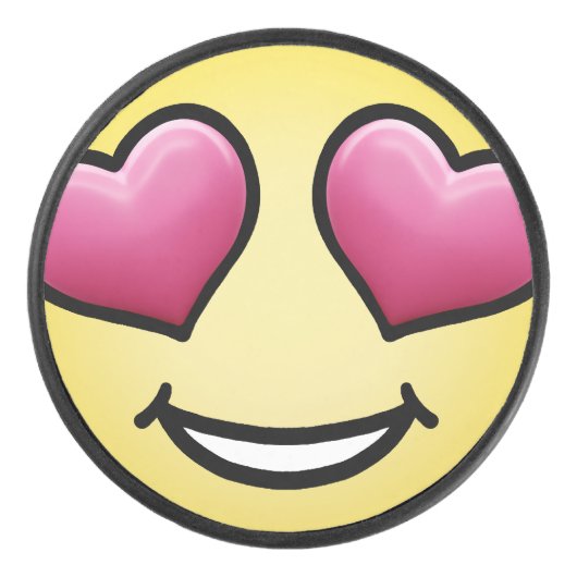 Liebe Emoji Eishockey Puck (Vorderseite)