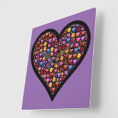 Liebe Emoji individuell Quadratische Wanduhr (Winkel)