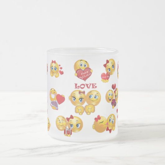 Liebe Emoji Mattglastasse (Mittel)