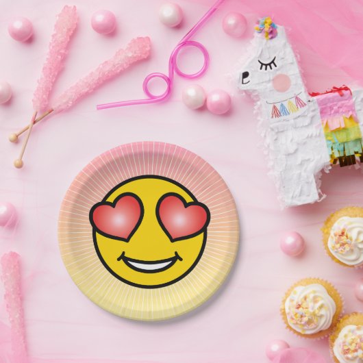 Liebe Emoji Pappteller (Party)