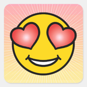 Liebe Emoji Quadratischer Aufkleber