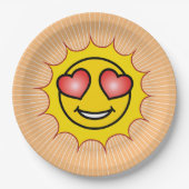 Liebe Emoji Sun Pappteller (Vorderseite)