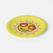 Liebe Emoji Sunset Pappteller (Schrägansicht)