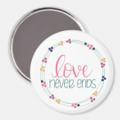 Liebe endet Magnet nie (Vorderseite/Rückseite)