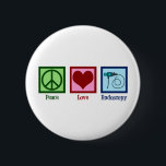 Liebe Endoskopie Button<br><div class="desc">Peace Liebe Endoscopy. Ein niedliches Geschenk mit einem Friedensschild,  Herz und Endoskop,  das in medizinischen Verfahren zur Aufnahme eines Patienten verwendet wird.</div>