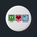 Liebe Endoskopie Button<br><div class="desc">Peace Liebe Endoscopy. Ein niedliches Geschenk mit einem Friedensschild, Herz und Endoskop, das in medizinischen Verfahren zur Aufnahme eines Patienten verwendet wird.</div>