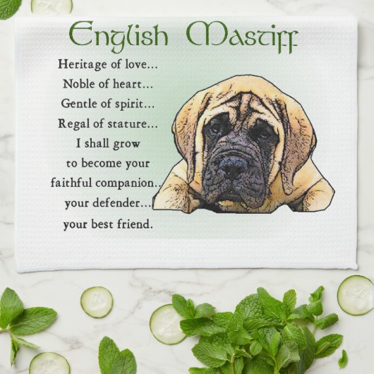 Liebe Englisch Mastiff Handtuch (Gefaltet)