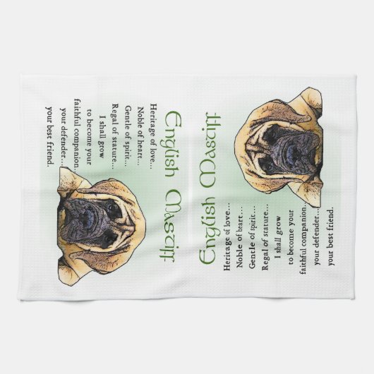 Liebe Englisch Mastiff Handtuch (Horizontal)