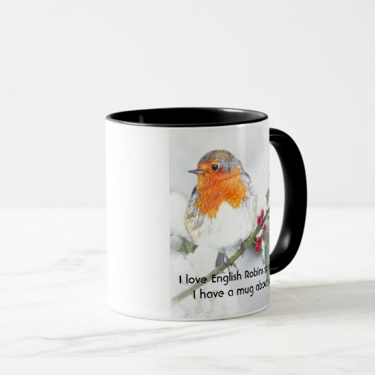 Liebe Englisch Robin Birds so viel Spaß Zitat Tasse (VorderseiteRechts)