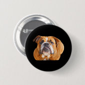 Liebe-englisches Bulldoggen-Hundegesicht - Button (Vorne & Hinten)