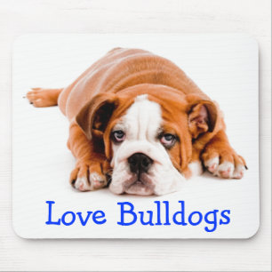 Liebe English Bulldog Braun & Weiß Welpenhund Mousepad