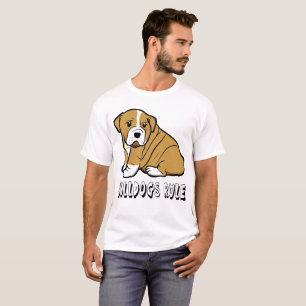 Liebe English Bulldog Cartoon Puppy Dog Men's Boy' T-Shirt